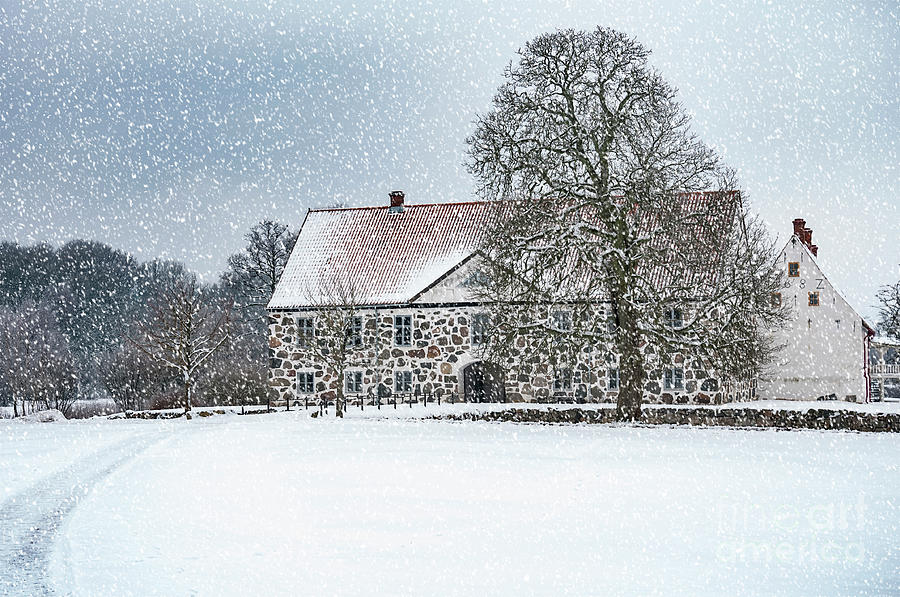 Hovdala Castle Main house in Winter Photograph by Antony McAulay