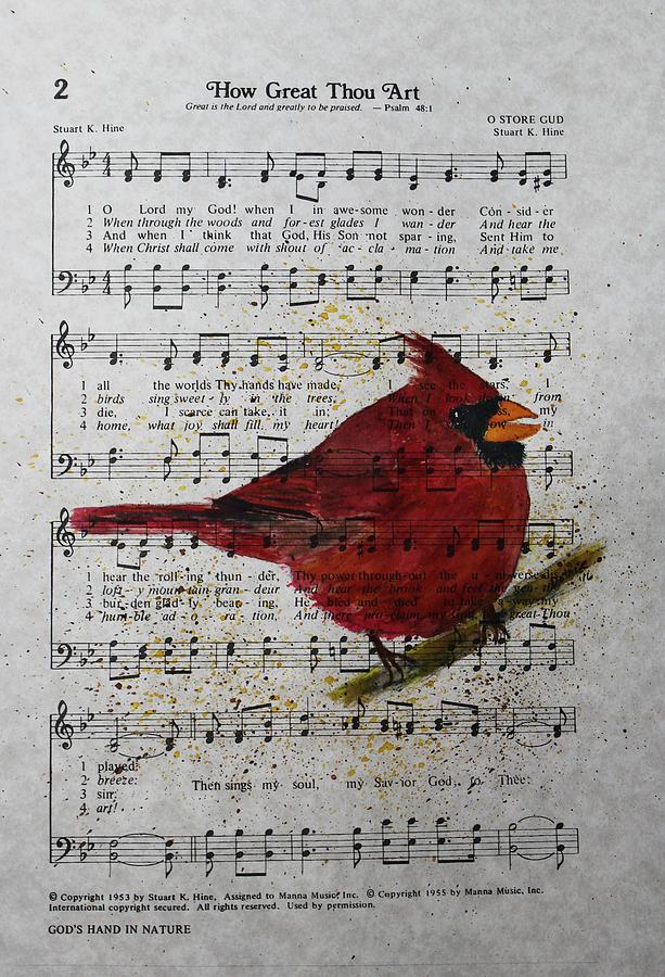 How Great Thou Art Bird Hymnal Page – Paint it up Chesnee