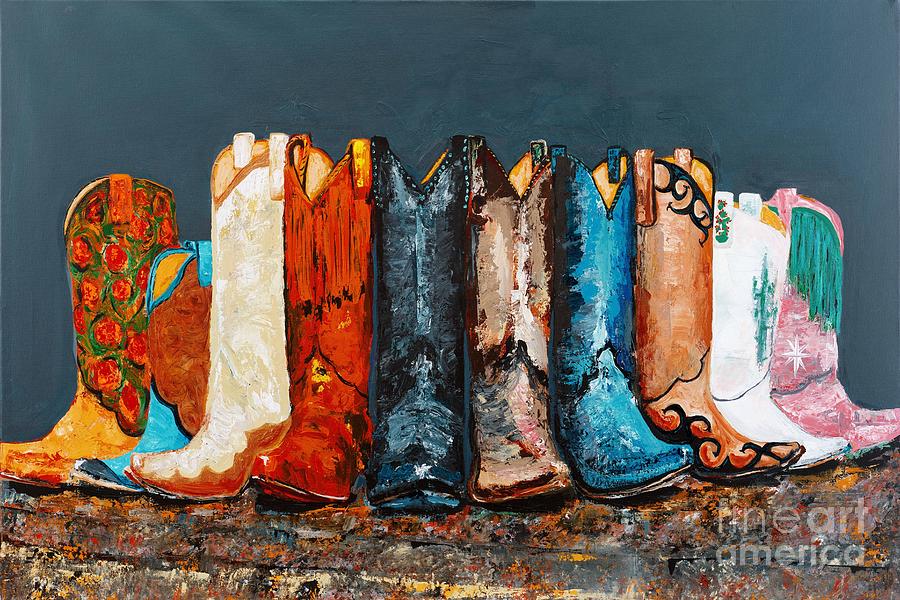 Boot Painting - How the West Was Really Won by Frances Marino