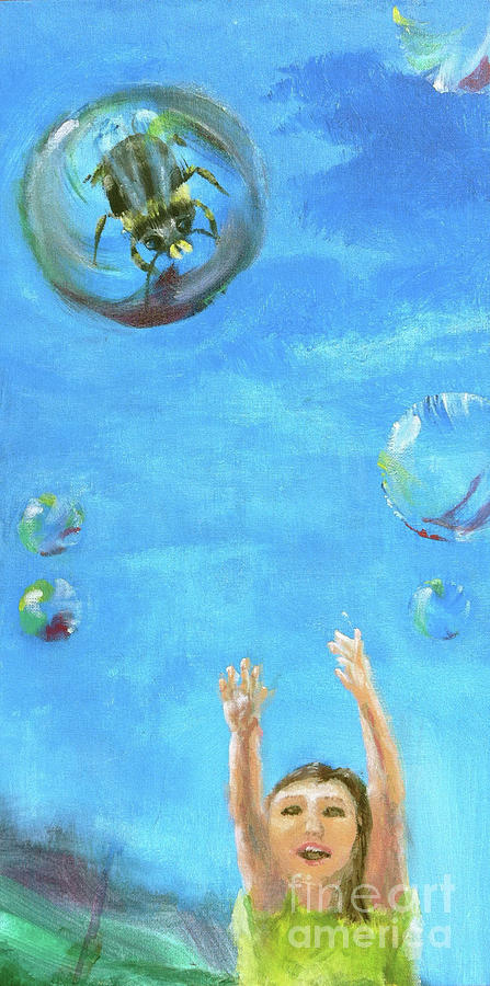 Bee Painting - How To Fly by Jamie Hartley Bee Painting - How To Fly by Jamie Hartley