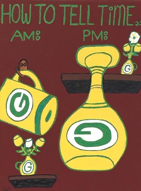 Green Bay Packers Painting - How to tell time... by Jonathon Hansen