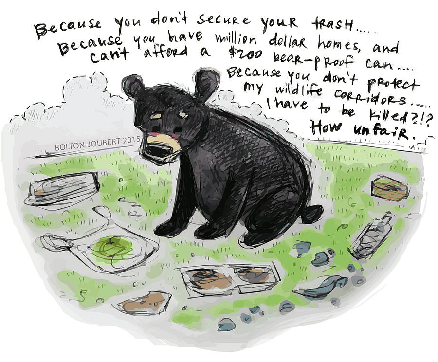 Nature Mixed Media - How Unfair for the Threatened FL Black Bear by Maria Bolton-Joubert