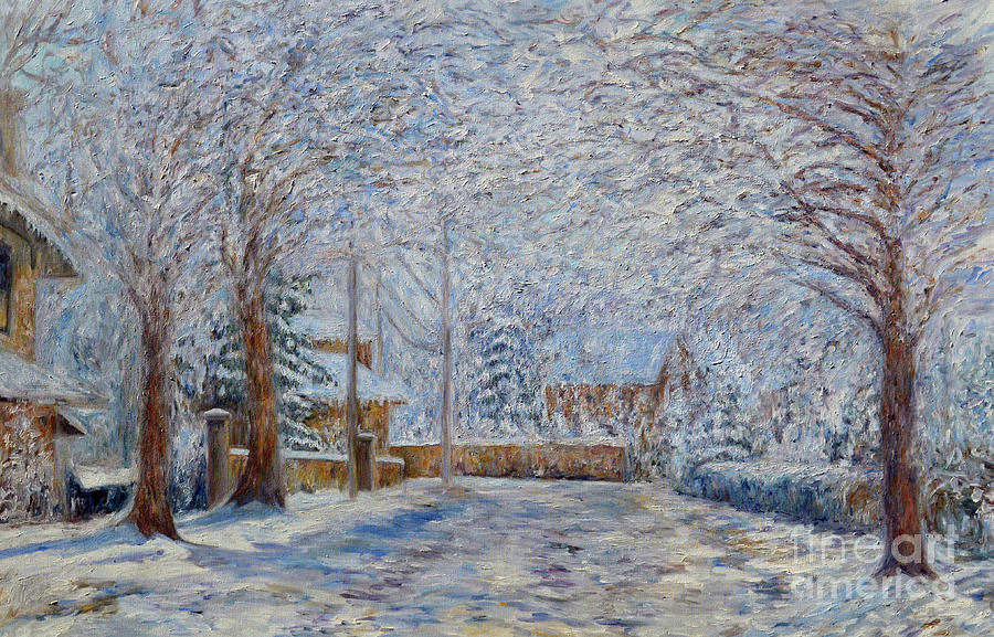 Tree Painting - Howard Ave, Snow by Anthony Butera