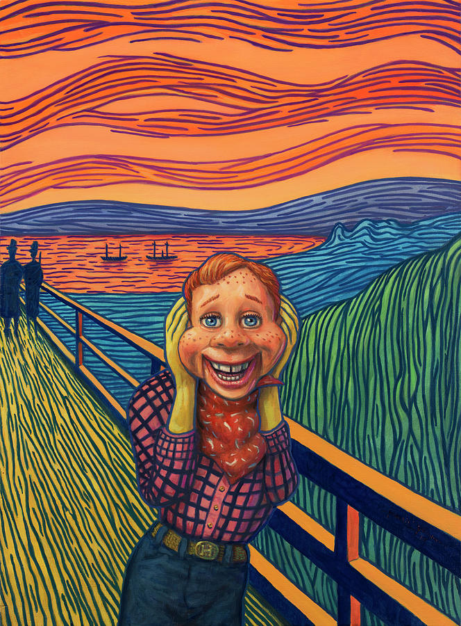 Edvard Munch Painting - Howdys Happy Scream by James W Johnson