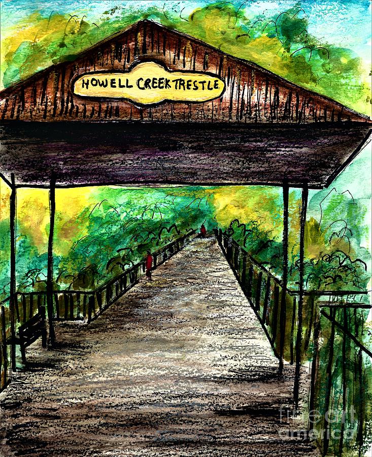 Howell Creek Trestle  Painting by Allison Constantino