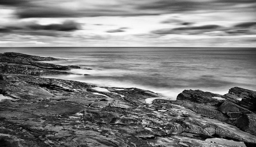 Howick Coastline - Monochrome. Photograph by John Paul Cullen