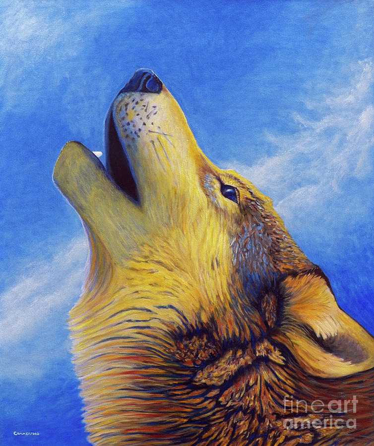 Wolves Painting - Howl by Brian  Commerford
