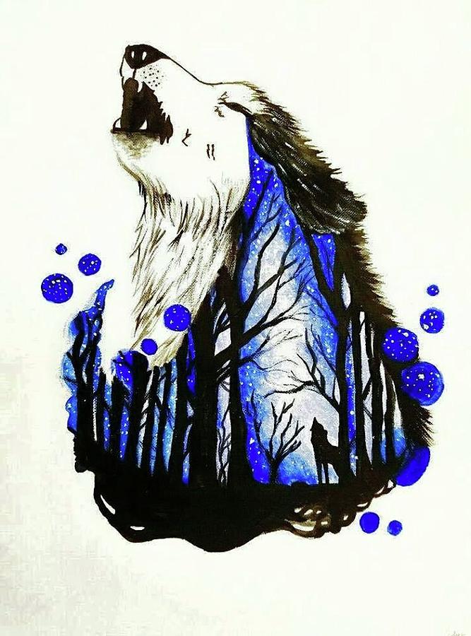 Howling Painting by Alycia Dominguez