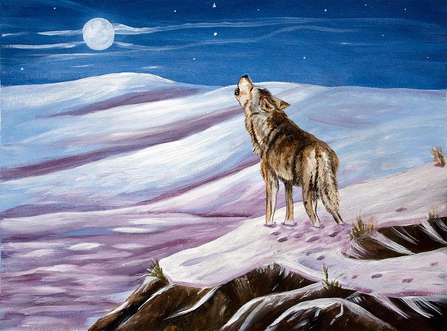 Howling Wolf Painting by Dorothy Riley