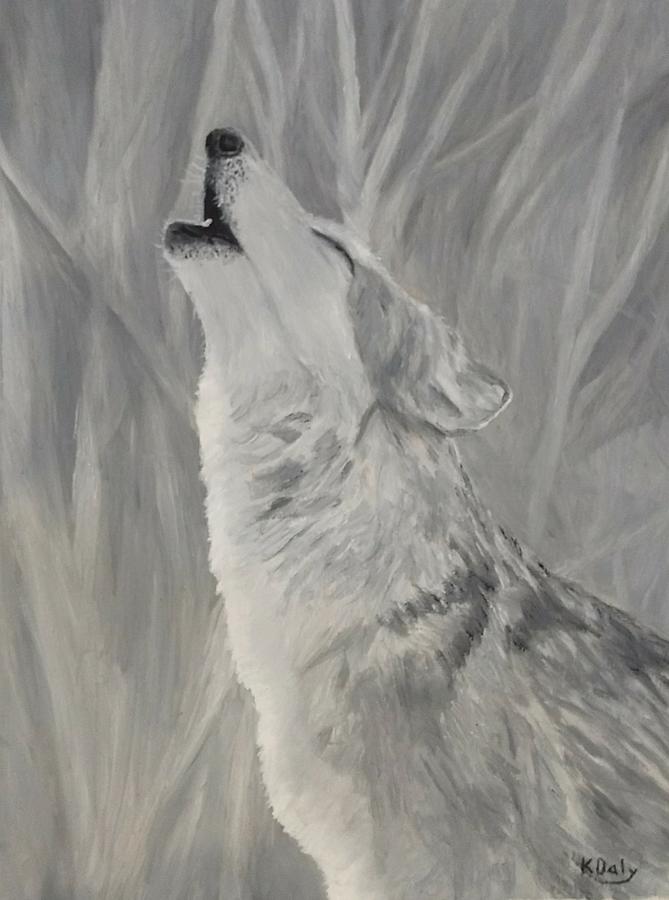Howling Wolf Painting by Kevin Daly