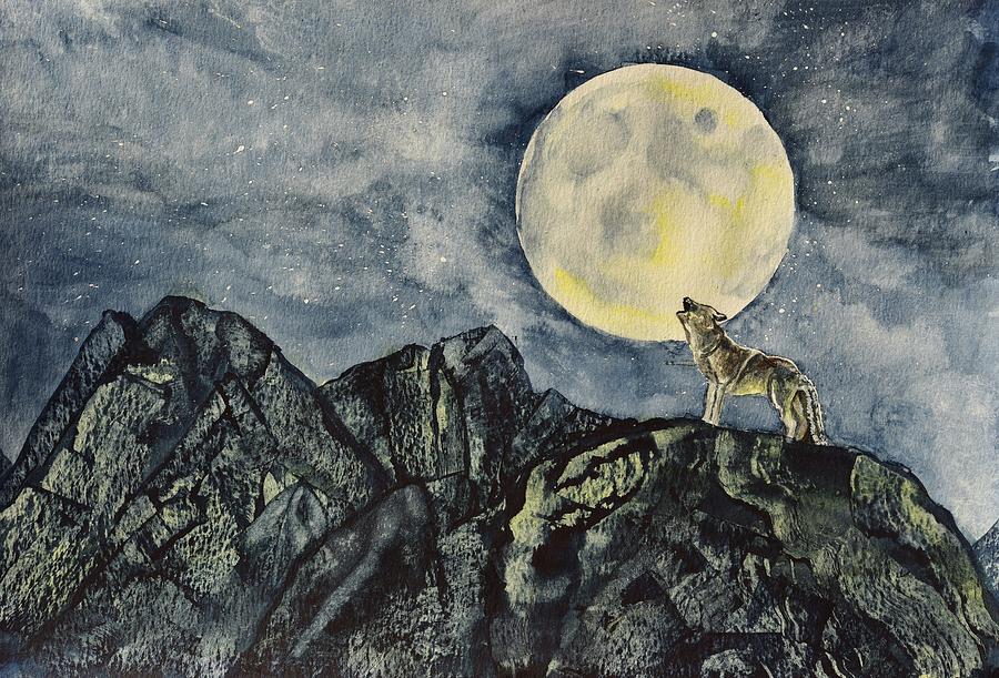 Howling Wolf Painting - Howling Wolf by Linda Brody