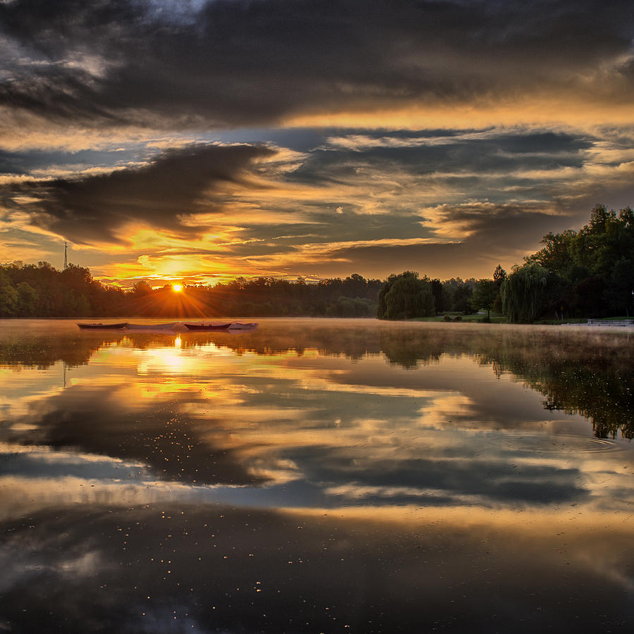 Hoyt Lake Sunrise - Square Photograph by Chris Bordeleau
