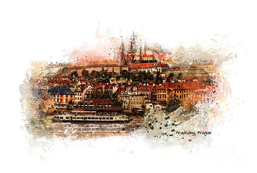 Hradczany - Prague Mixed Media by Justyna Jaszke JBJart