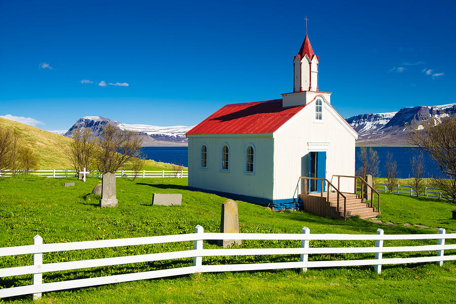 Hrafnseyri Church In Iceland Photograph