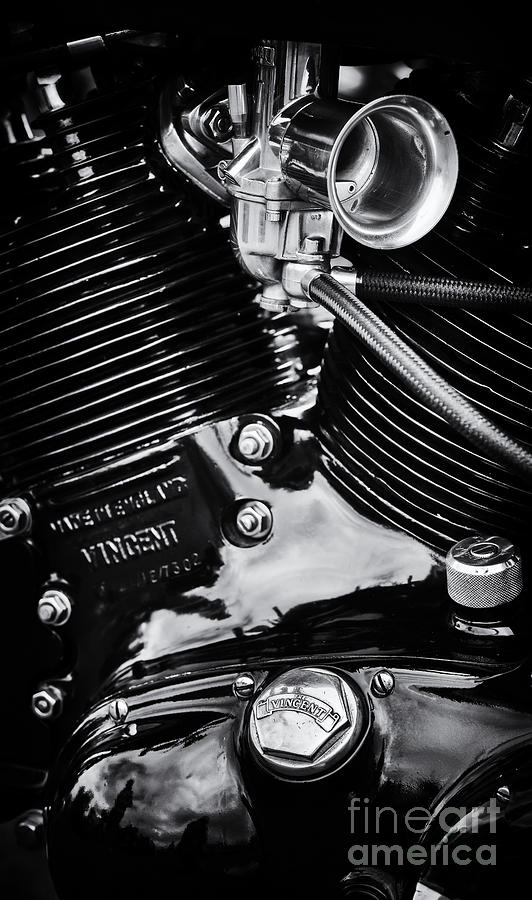 Hrd Black Vincent Engine Photograph by Tim Gainey