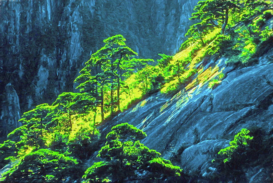 Huangshan Pines Mixed Media by Dennis Cox Photo Explorer