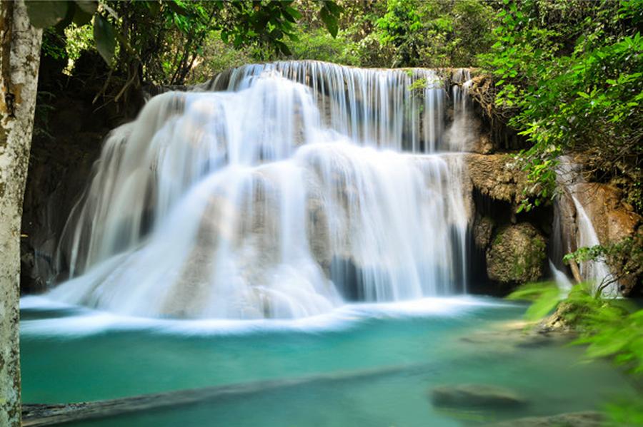 Huay Mae Khamin waterfall Photograph by Justin Clanton - Fine Art America