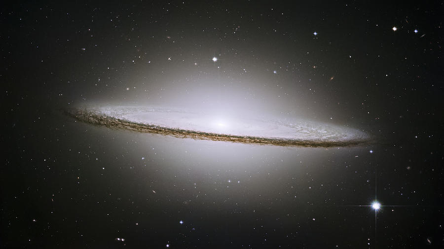 Abstract Photograph - Hubble Mosaic of the Majestic Sombrero Galaxy HD by Adam Romanowicz
