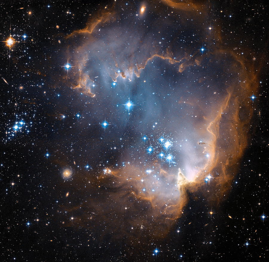 Hubbles View Of N90 Star-Forming Region Photograph by Eric Glaser
