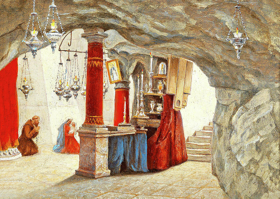 Hubert Sattler Milk Grotto 1911 Painting by Munir Alawi