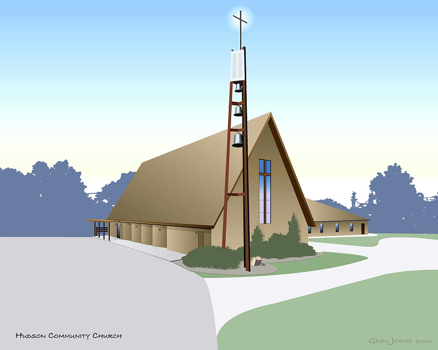 Hudson Community Church Digital Art by Greg Joens