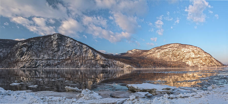 Hudson Highlands Winter Morning Panorama Three Photograph by Angelo Marcialis