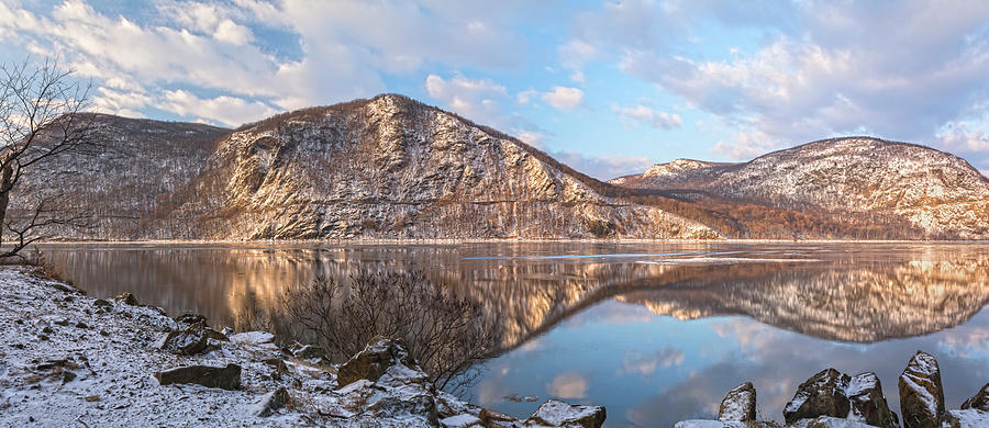 Hudson Highlands Winter Morning Panorama Two Photograph by Angelo Marcialis