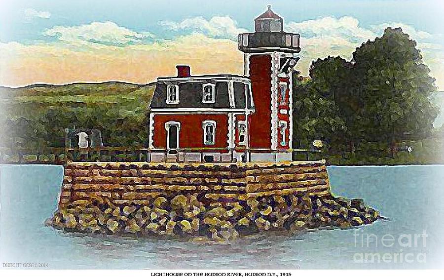 Hudson River Lighthouse, Hudson N Y 1910 Mixed Media by Dwight Goss ...