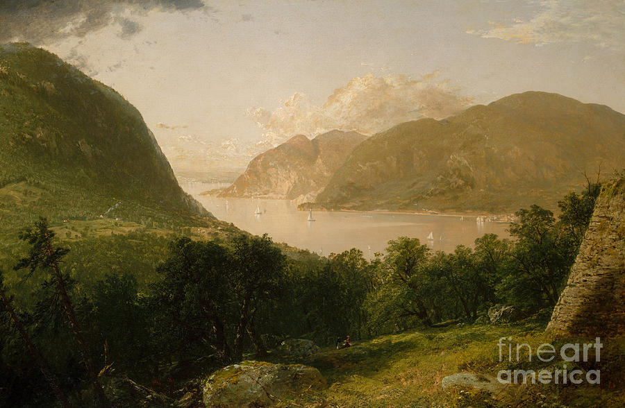 John Frederick Kensett Painting - Hudson River Scene, 1857  by John Frederick Kensett