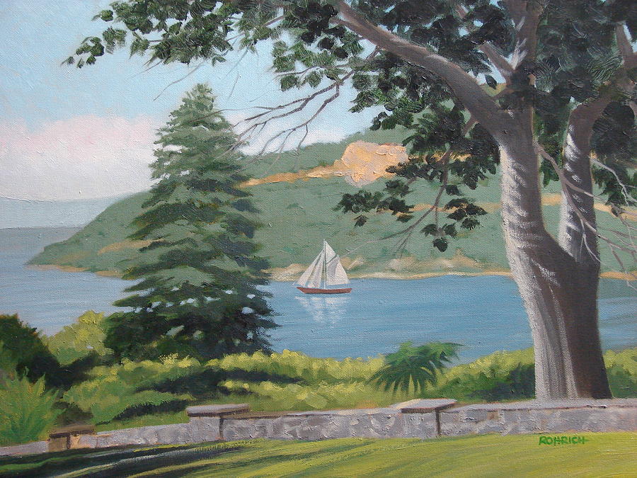 Hudson River Schooner Painting by Robert Rohrich