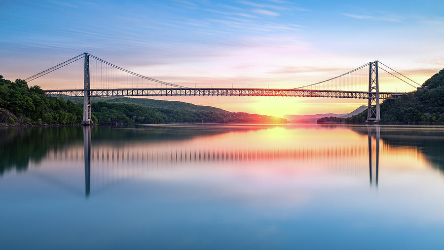 Hudson River sunrise Photograph by Mihai Andritoiu