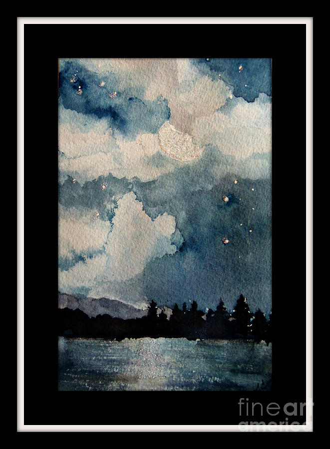 Hudson Valley Moon Painting by Janet Cruickshank