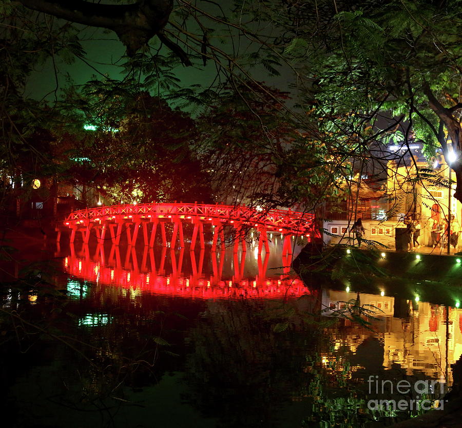 The Huc Bridge Hanoi  Photograph by Chuck Kuhn