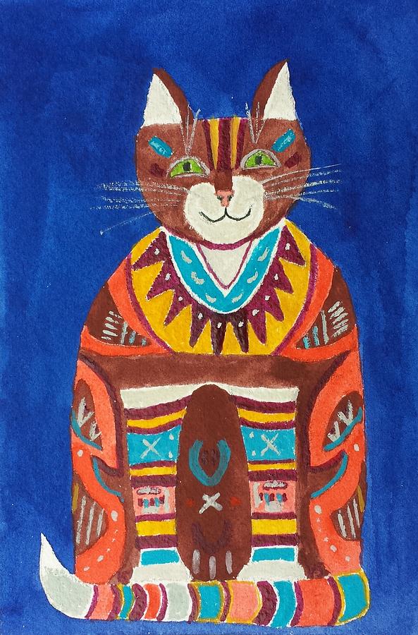 Huey Cat Painting by Vera Smith