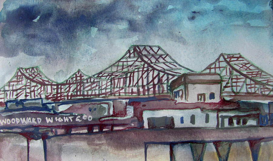 Huey P. Long Bridge, Jefferson Parish Painting by James Huntley