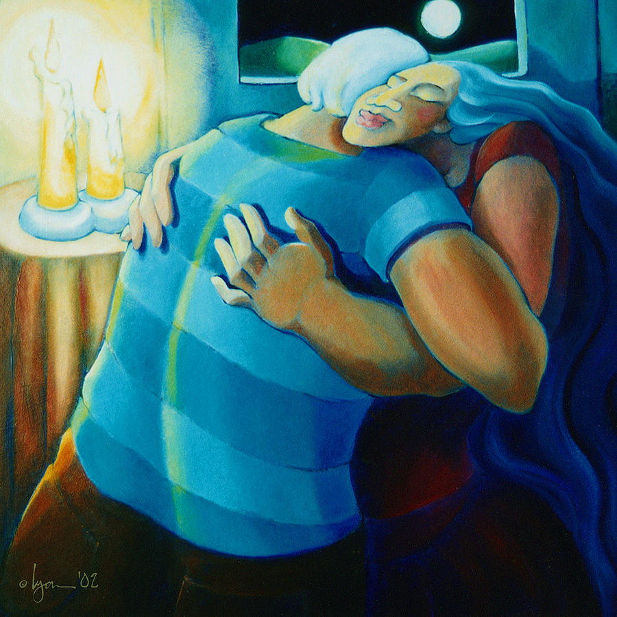 Dreams Painting - Hug and A Half by Angela Treat Lyon