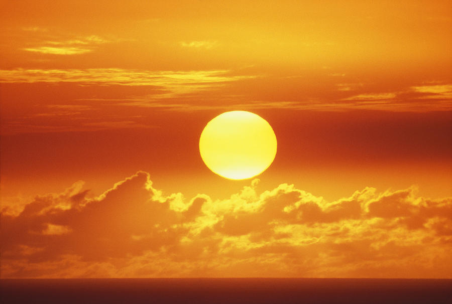 Huge Orange Sun Photograph by Bob Abraham - Printscapes