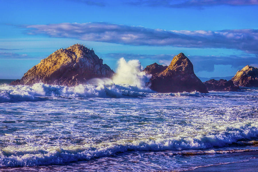 Huge Wave Seal Rock Photograph by Garry Gay