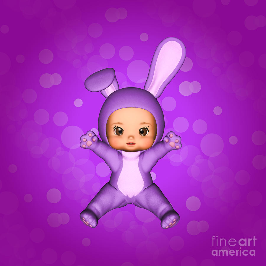 Huggy Bunny Baby Digital Art by Diane K Smith