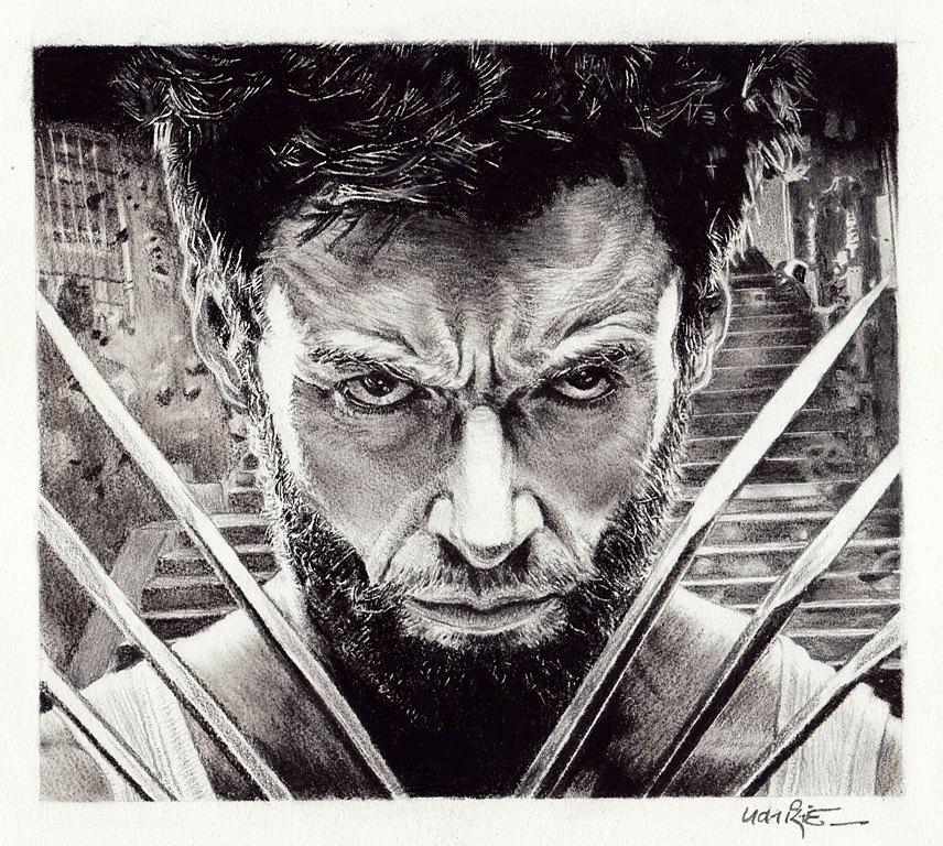 Pencil Sketch of Hugh Jackman In Wolverine  DesiPainterscom