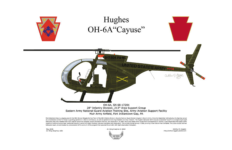 Hughes OH-6A Cayuse Digital Art by Arthur Eggers