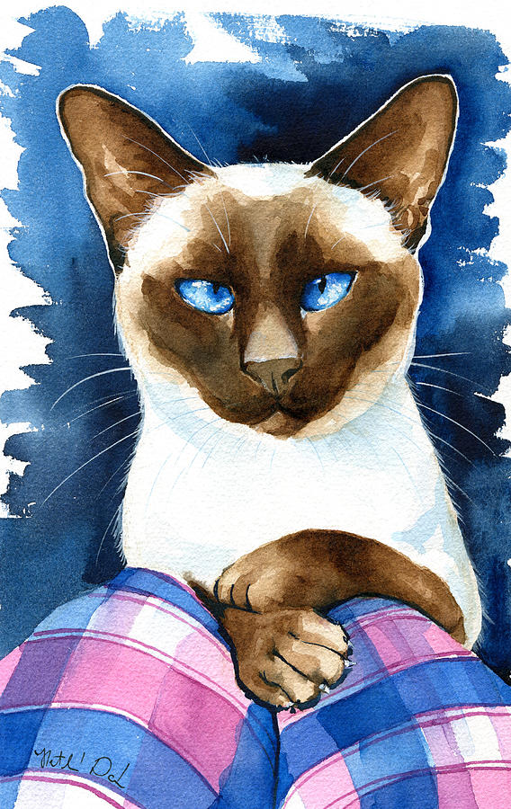 Hugo - Siamese Cat Painting Painting by Dora Hathazi Mendes