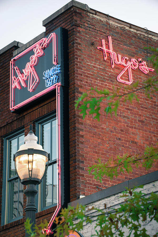 Vintage Photograph - Hugos Since 1977 - Fayetteville Arkansas by Gregory Ballos