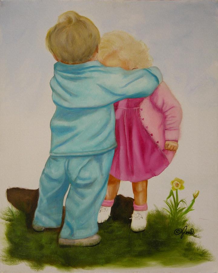 Flower Painting - Hugs are Magic by Joni McPherson