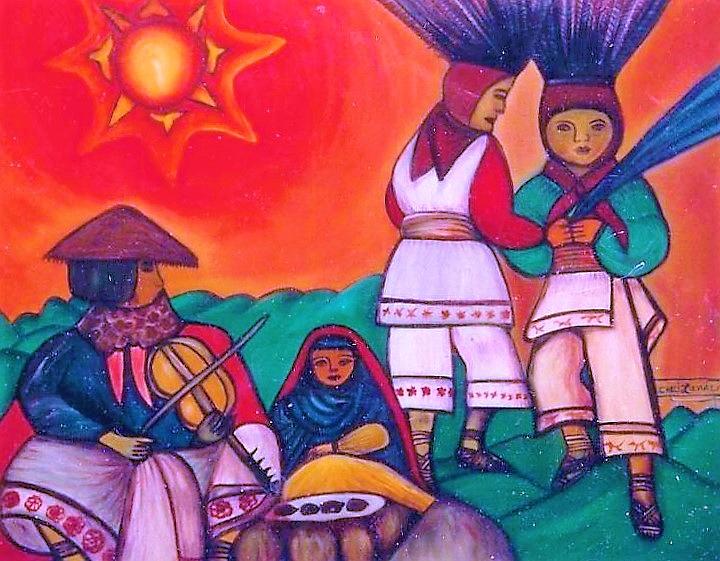 Coras Painting - Huichol Dance by Cheli Landa