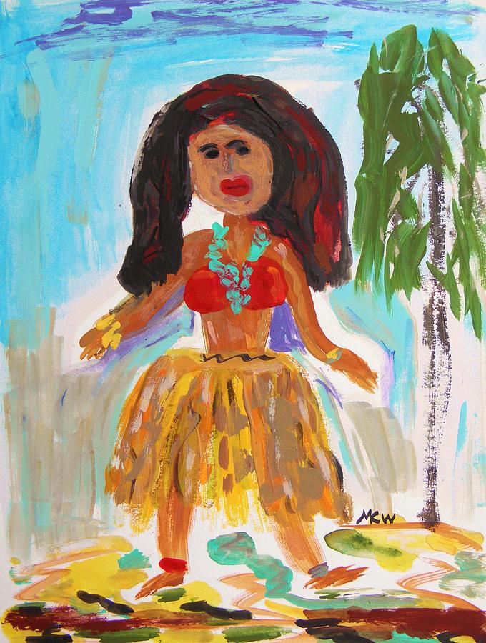 Hula Girl Painting by Mary Carol Williams