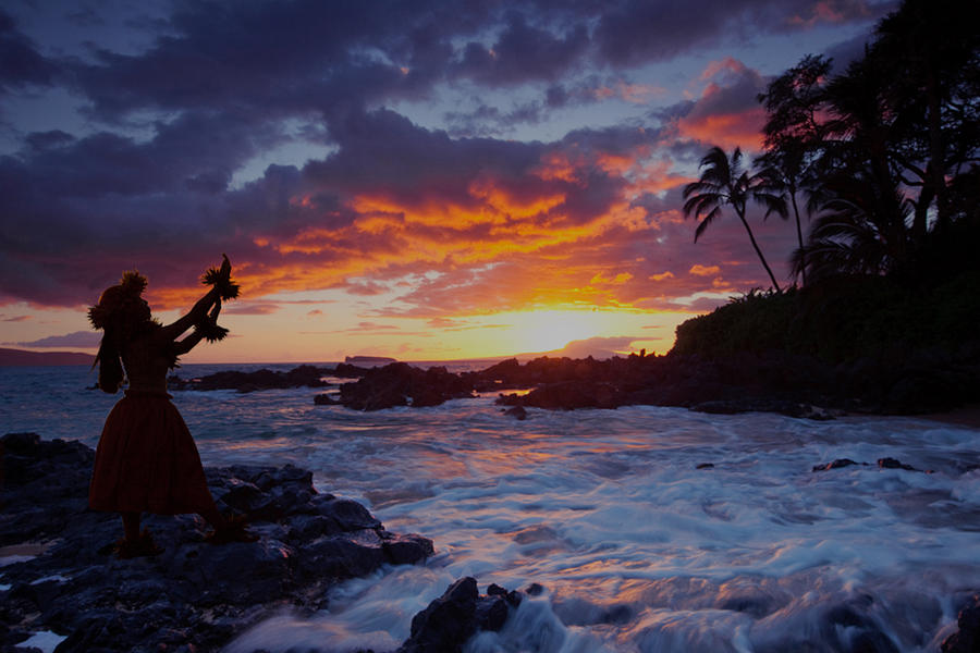 Hula Sunset Photograph by James Roemmling