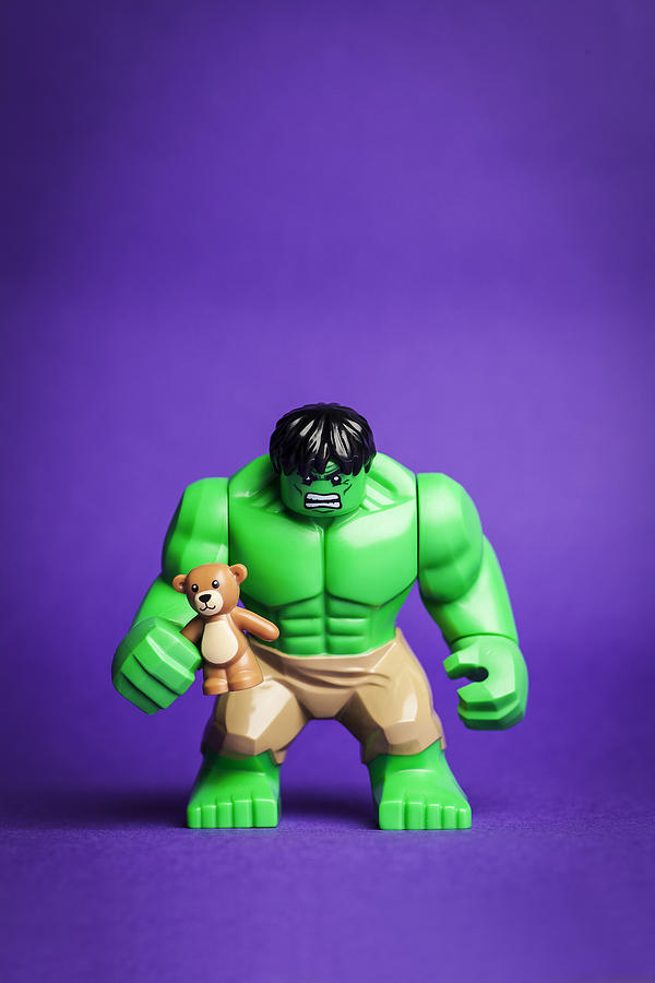 Hulk And His Teddy Bear Photograph