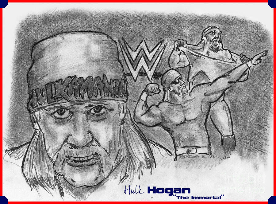 Hulk Hogan Drawing by Chris DelVecchio