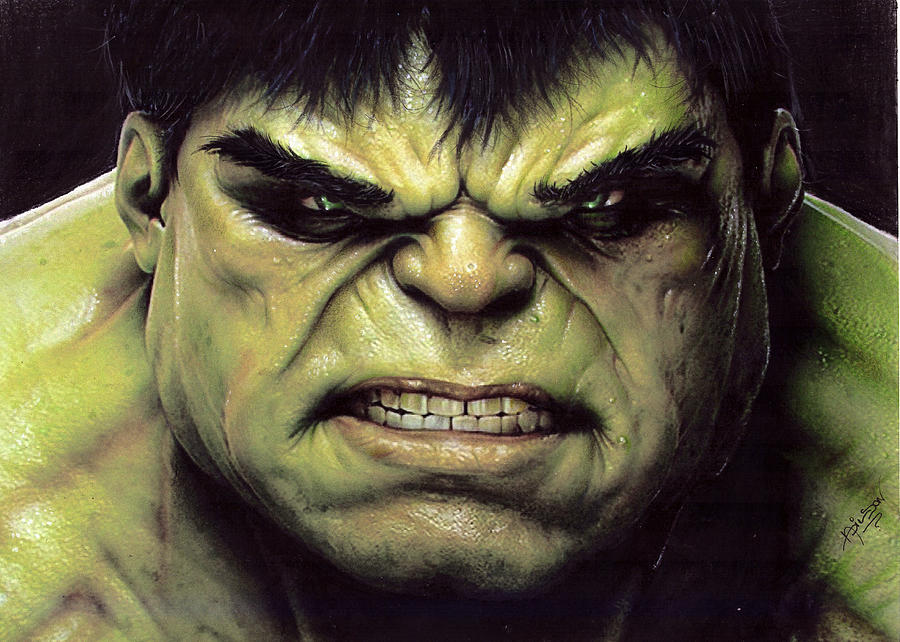 Hulk realistic drawing Drawing by Adilson Silva Pixels